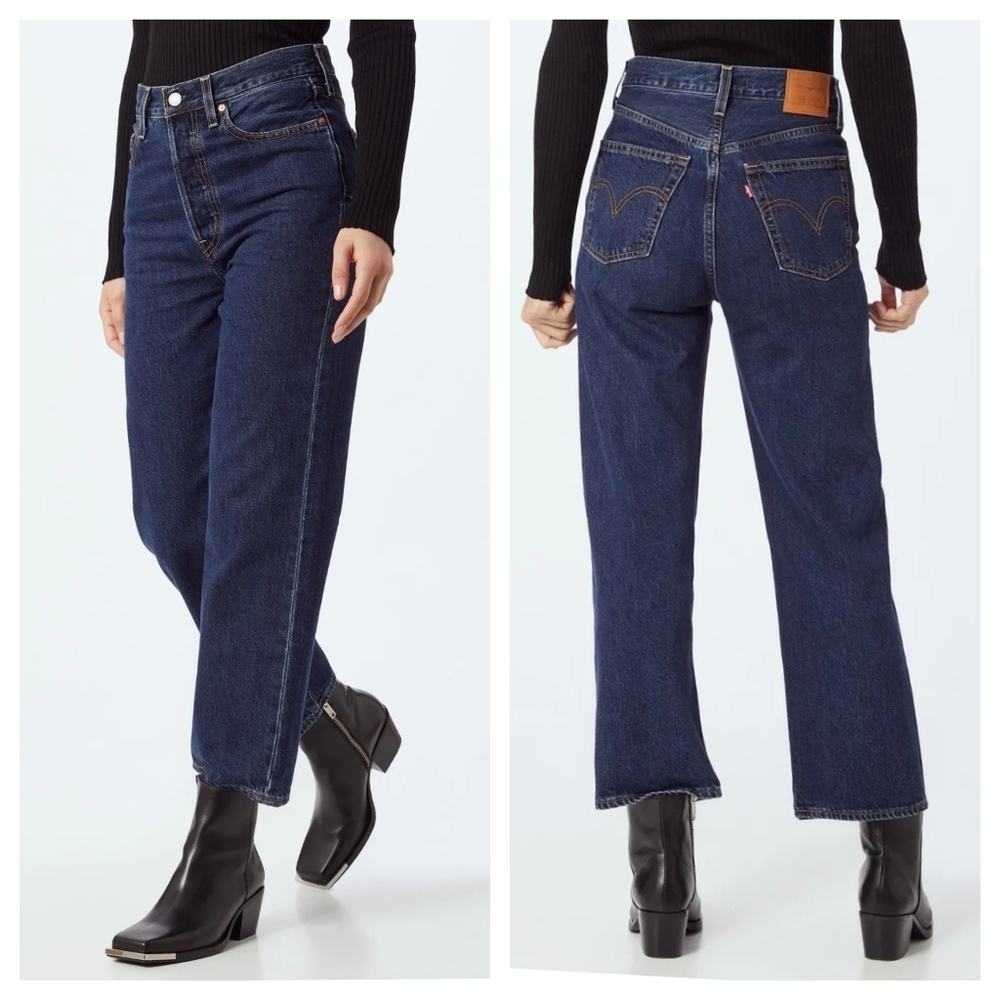 Levi's Women's Ribcage Straight Ankle Cotton Lyocell Denim Jeans Hi-Rise Size 26